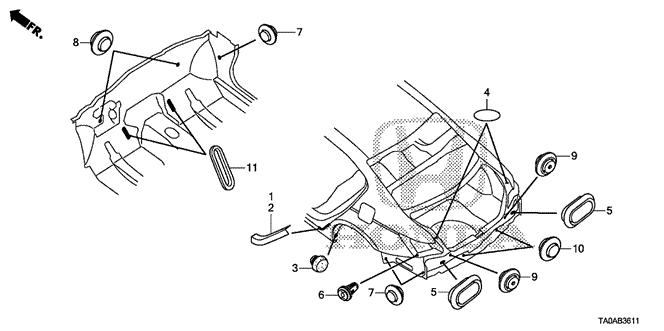 Interior/Bumper/Grommet (RR.) for 2012 Honda ACCORD SEDAN #1