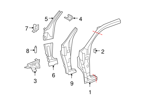 BODY/HINGE PILLAR for 2007 Toyota Tundra #2