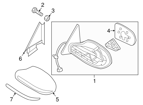 Body/Outside Mirrors for 2012 Nissan Altima #1