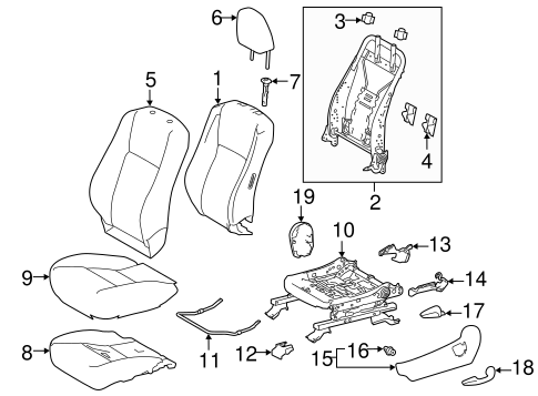 Body/Driver Seat Components for 2016 Toyota Highlander #2