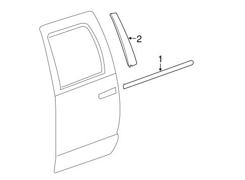 2500 EXTERIOR TRIM - REAR DOOR