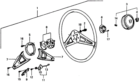 1977 Honda CIVIC 1200 COUPE ** (1200) BOLT, STEERING SPOKE SETTING (NIPPON PURASUTO) - (53115634003) 1977 Honda CIVIC 1200 COUPE ** (1200) BOLT, STEERING SPOKE SETTING (NIPPON PURASUTO) - (53115634003)