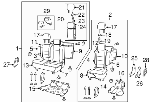 Discovery REAR SEAT COMPONENTS