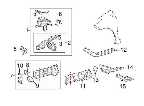 BODY/STRUCTURAL COMPONENTS & RAILS for 2011 Scion xD #1