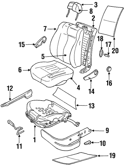 Front Seat Components for 1995 Volkswagen Golf #0