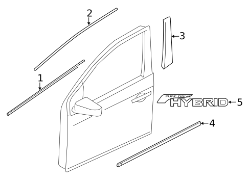 Exterior Trim - Front Door for 2018 Nissan Rogue #0