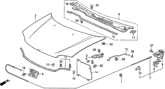 BODY / AIR CONDITIONING/ENGINE HOOD for 1992 Honda CIVIC HATCHBACK #1