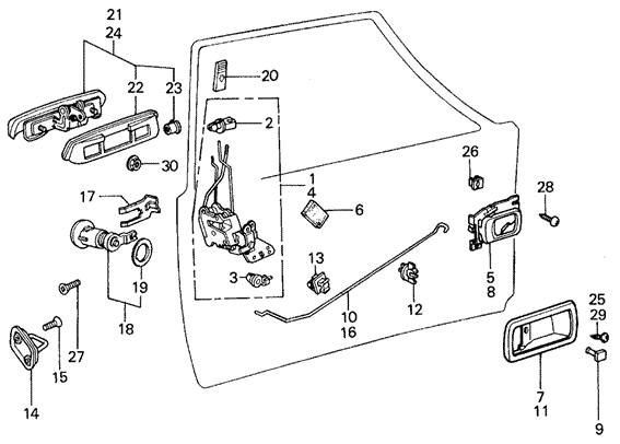 BODY / AIR CONDITIONING/DOOR LOCK (2) for 1982 Honda CIVIC 5-DOOR #1