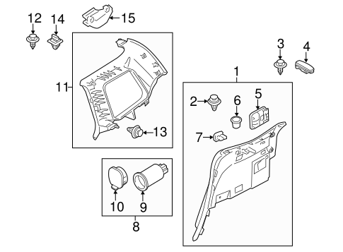 Interior Trim - Quarter Panels for 2013 Mazda 5 #0