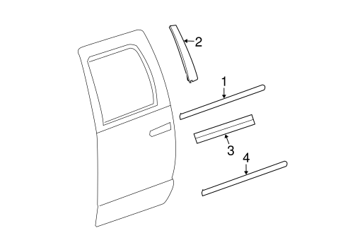 1500 EXTERIOR TRIM - REAR DOOR