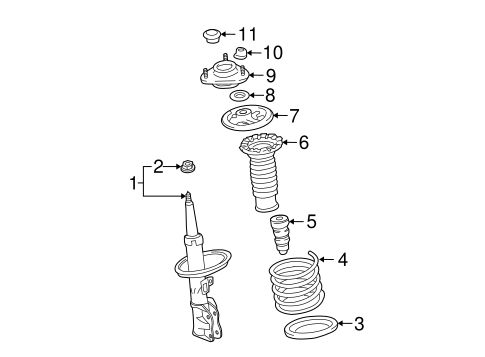 FRONT SUSPENSION/STRUTS & COMPONENTS for 2013 Toyota Matrix #1