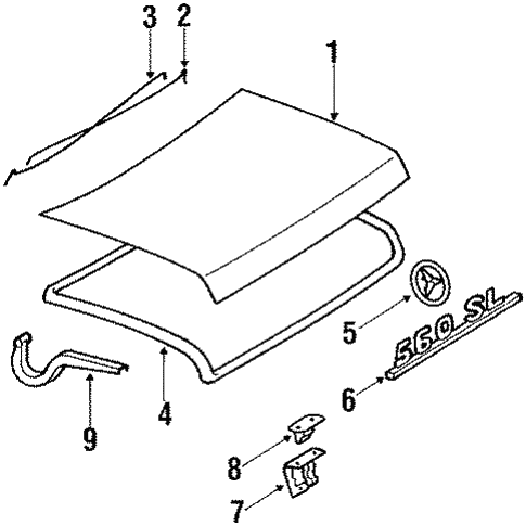 Trunk Lid for 1988 Mercedes-Benz 560 SL #0