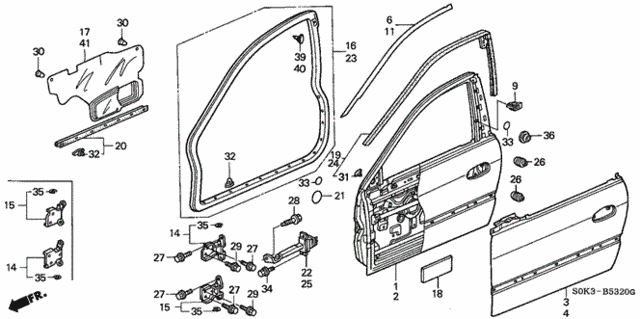 Body/Air Conditioning/Front Door Panels for 2002 Acura TL SEDAN #1