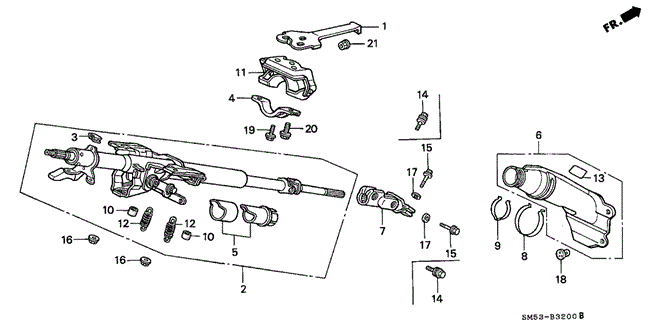 CHASSIS/STEERING COLUMN for 1993 Honda ACCORD 5-DOOR #1