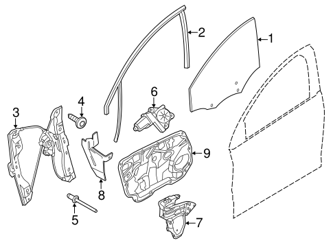 Glass - Front Door for 2013 Volvo S60 #0