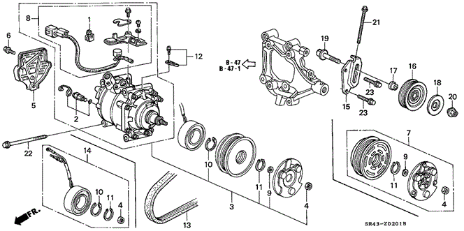 BODY / AIR CONDITIONING/A/C COMPRESSOR (SANDEN) (2) for 1993 Honda CIVIC SEDAN #1