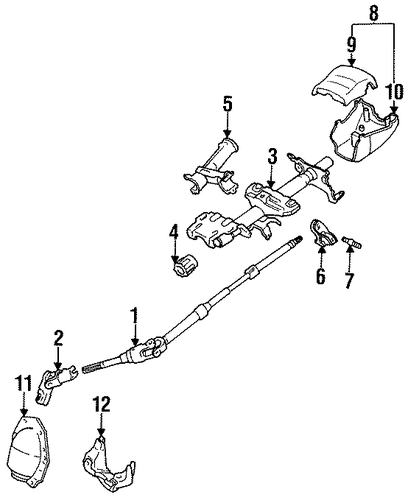 STEERING/STEERING COLUMN ASSEMBLY for 1996 Toyota Corolla #3
