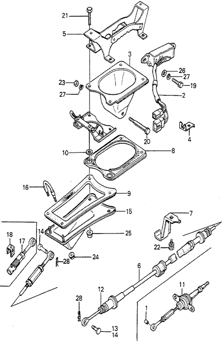 CHASSIS/SELECT LEVER CONTROL UNIT for 1981 Honda ACCORD HATCHBACK #1