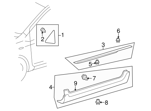 BODY/EXTERIOR TRIM - PILLARS for 2010 Toyota Yaris #3