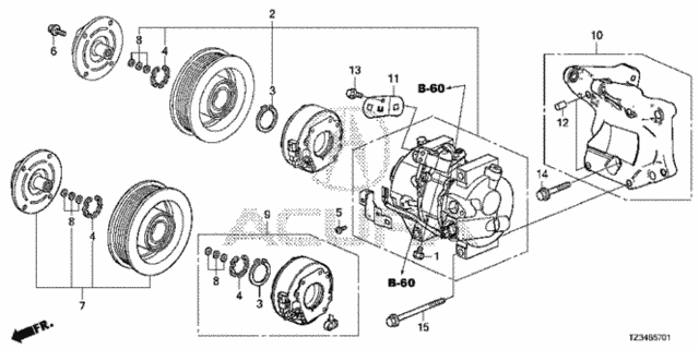 A/C Air Conditioner (Compressor) (2) for 2020 Acura TLX #0