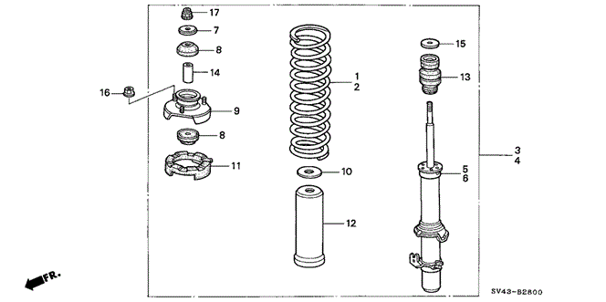 CHASSIS/FRONT SHOCK ABSORBER for 1995 Honda ACCORD SEDAN #1
