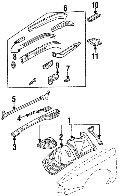 Structural Components & Rails for 1998 Oldsmobile 88 #0