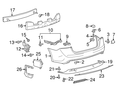 BODY/BUMPER & COMPONENTS - REAR for 2014 Toyota Avalon #1