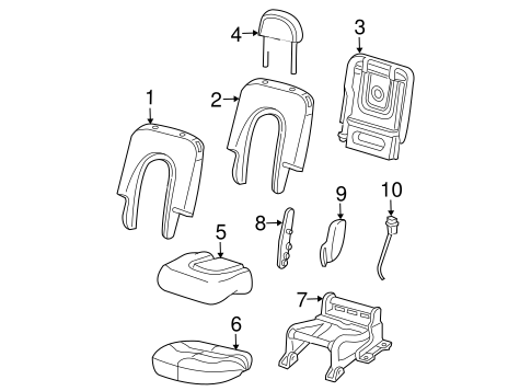 Body/Rear Seat Components for 2003 Ford Explorer #1