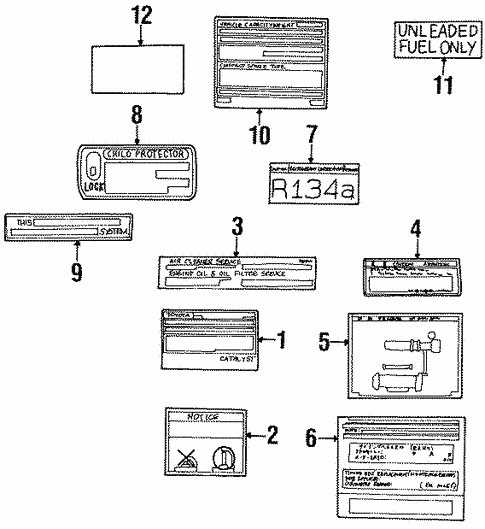 Labels for 1996 Toyota Tercel #0