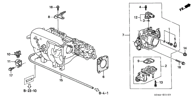 Engine/Throttle Body (4) for 2000 Honda CIVIC SEDAN #1