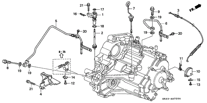 TRANSMISSION - AUTOMATIC/AT CONTROL LEVER for 1992 Honda CIVIC HATCHBACK #1