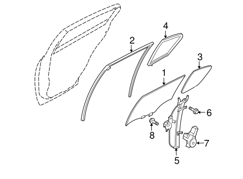 Glass - Rear Door for 2011 Infiniti G37 #0