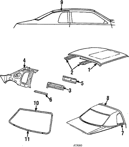 Thunderbird ROOF & BACK GLASS