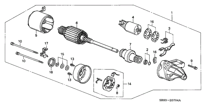 Engine/Starter Motor (Hitachi) (5) for 1993 Honda CIVIC COUPE #1