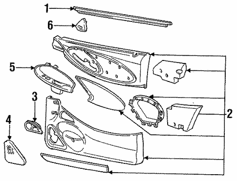 Body/Interior Trim - Door for 1996 Ford Mustang #2