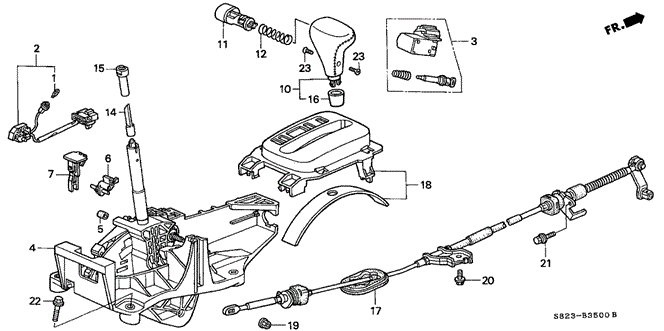 CHASSIS/SELECT LEVER for 1998 Honda ACCORD COUPE #1