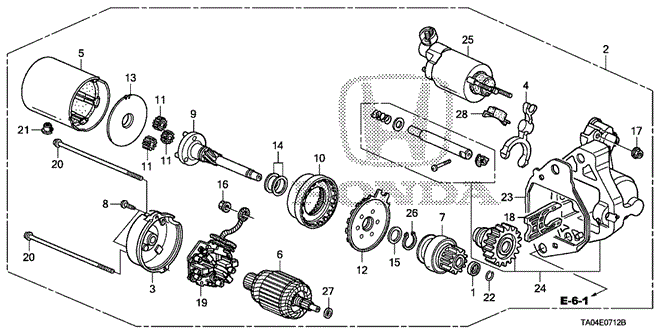 Engine/Starter Motor (Denso) (V6) for 2009 Honda ACCORD SEDAN #1