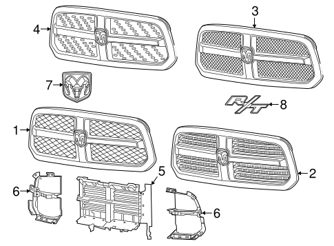 1500 GRILLE & COMPONENTS