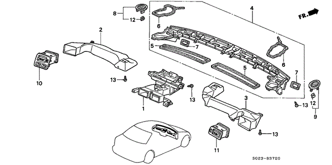 INTERIOR / BUMPER/DUCT for 1996 Honda CIVIC COUPE #1