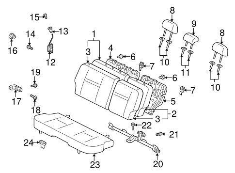 BODY/REAR SEAT COMPONENTS for 2004 Scion xB #1
