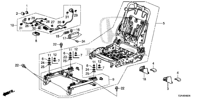 Interior/Bumper/Front Seat Components (R.) (Power Seat) (TS Tech) for 2013 Honda ACCORD SEDAN #1