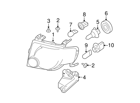 Electrical/Headlamp Components for 2008 Ford Escape #1