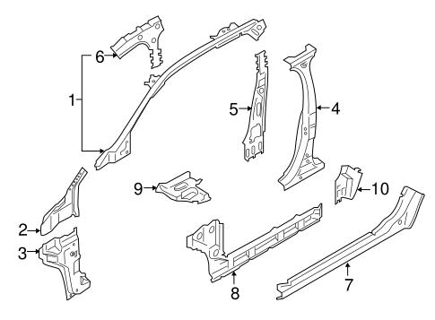 Body/Center Pillar & Rocker for 2015 Ford Edge #1