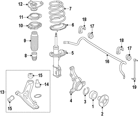 Front Suspension for 2013 Hyundai Accent #0