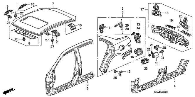 BODY / AIR CONDITIONING/OUTER PANEL (OLD STYLE PANEL) for 2005 Honda ACCORD SEDAN #1