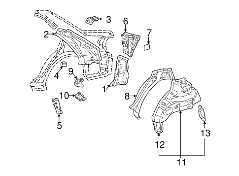 BODY/INNER STRUCTURE for 2003 Toyota Camry #2