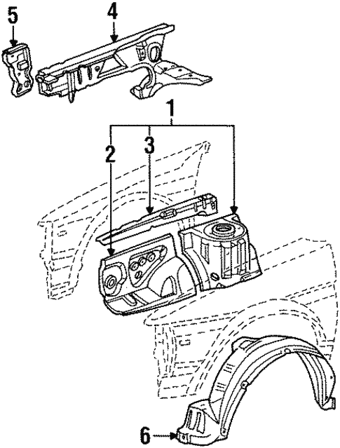 Body/Structural Components & Rails for 1990 Toyota Tercel #1