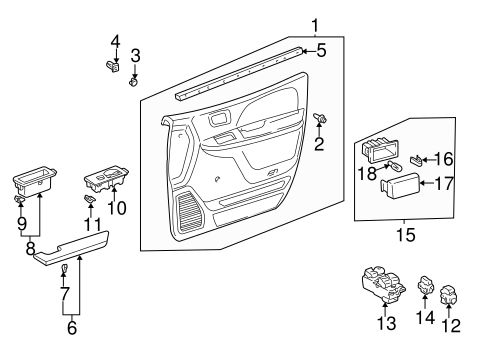BODY/INTERIOR TRIM - FRONT DOOR for 2000 Toyota Sienna #1