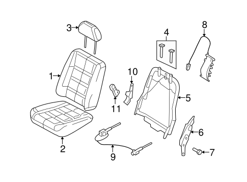 Body/Front Seat Components for 2006 Ford Freestyle #2
