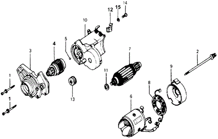 ENGINE/STARTER MOTOR COMPONENTS ('76, '78) for 1978 Honda ACCORD HATCHBACK #1